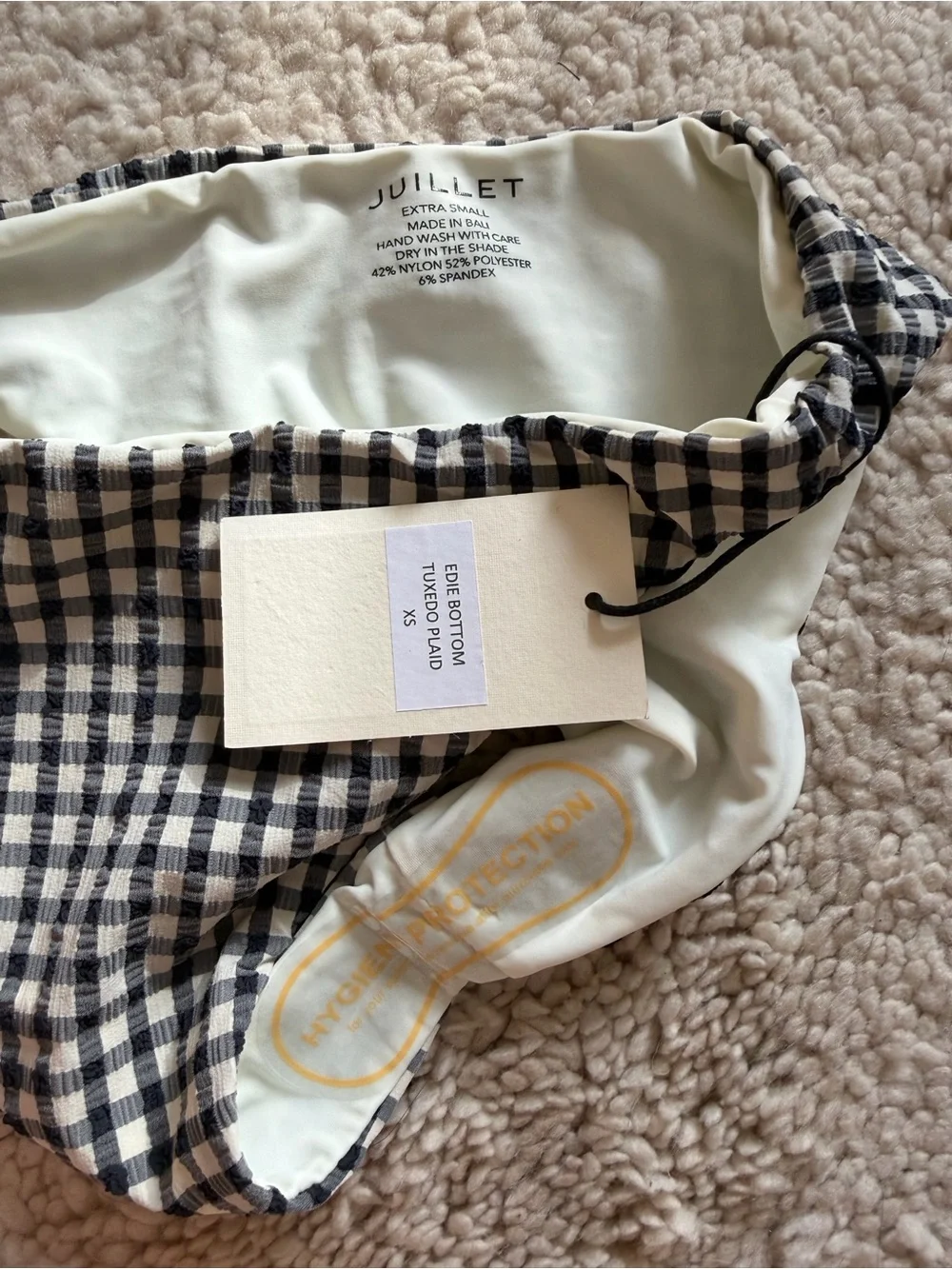 Gingham Underwire Bikini Set - Black & White - NEW